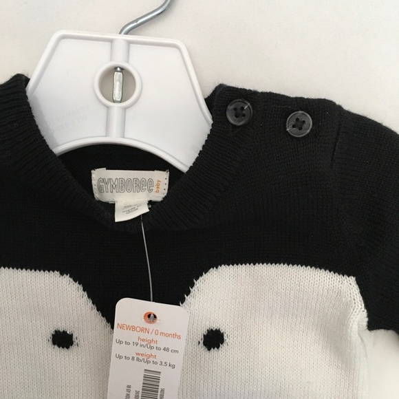 Gymboree NWT 0-3 Months Penguin Sweater Onesie - Picture 4 of 4